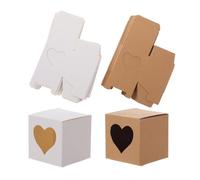 Caja en Forma de Corazón 60 Piezas de Papel Kraft Marrón