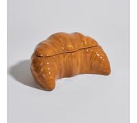 Caja en forma de cruasán de gres marrón