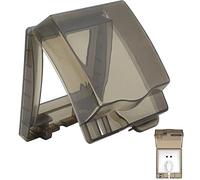 Caja Enchufe Interruptor Impermeable Pared - Protector Enchufes Prueba Agua Cubierta Salpicaduras Aire Libre Plástico Ubierta Exterior y Protección Puerta Tapa Accesorio Cocina Baño (Transparente)