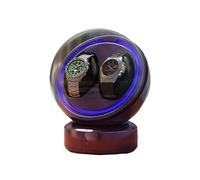 Caja enrolladora de Reloj, 2 Ranuras for Reloj, Se Detiene automáticamente Cuando se Abre la Tapa, Diseño esférico, Espuma viscoelástica antirrayas, Motor silencioso, Enchufable/Recargable(Purple)