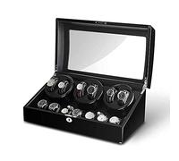 Caja enrolladora de reloj para candelabro, enrollador automático de reloj, caja de exhibición de almacenamiento 6 7 con motor extremadamente silencioso, candelabro con adaptador de CA o con batería