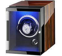 Caja enrolladora de Relojes Caja enrolladora automática de un Solo Reloj con Luces de Colores Almohadas Flexibles para Relojes de Doble Potencia Caja de presentación de Accesorios de Motor s