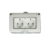 Caja estanca 4 modulos con 2 bases schuko IP 55