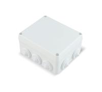 Caja estanca de 160x135x75mm, con 10 conos para protección de componentes eléctricos en entornos húmedos.