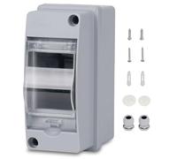 Caja Estanca Exterior Electrica 2 Módulos, IP65 a Prueba de Agua Caja de Distribución de Superficie con Bloque de Terminales Carril DIN y Accesorios, Caja Conexiones Electricas para Jardín o Exteriore