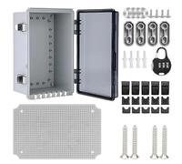 Caja Estanca Exterior Electrica de Plástico ABS (290 x 190 x 140 MM) Caja Electrica Exterior IP66, con Placa Base y Cerradura con Contraseña, Apto para Uso en Interiores y Exteriores