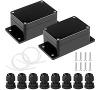 Caja Estanca Exterior Electrica IP65 2 Piezas Caja Conexiones Electricas Pequeñas 100x68x50mm ABS Plastico Electronica Negra para Conectar Cables Interiores y Exteriores