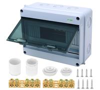 Caja Estanca Exterior Electrica IP65, Caja de Fusibles de Superficie 1 Fila 12 módulosCaja de Distribución Eléctrica, Cuadro Electrico de Superficie para Empotrar Exterior Interior Jardín