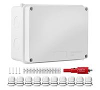 Caja Estanca Exterior Electrica IP65 Impermeable Cajas Estancas Electricidad Conexiones Exterior, Caja Derivacion Electrica de Conexiones Superficie, 160x120x8 cm, Caja de Empalmes para Cable Ø6-12mm