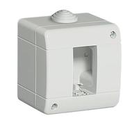 Caja estanca IP40, módulo compacto, resistente a la humedad, ideal para instalaciones eléctricas en interiores y exteriores.