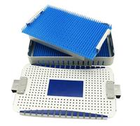 Caja EsterilizacióN Instrumentos QuirúRgicos AleacióN Aluminio Bandeja CirugíA Dental Con Tapete Silicona Caja Almacenamiento Instrumentos Resistente Al Calor Adecuada Uso Quir 26.5x16x4-Double Layer