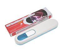 Caja esterilizadora de cepillo de dientes UV portátil, cabezal de cepillo de dientes portátil, desinfección limpia, desinfectante (fondo azul)