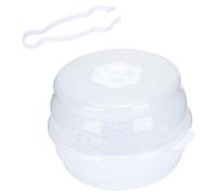 Caja Esterilizadora para Biberones ABS Pp, de Microondas, Color Claro | Escurridor y Secado Rápido, Superficie Lisa, para Cucharas y Botellas, Uso en Cocina