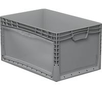 Caja Euro con Puerta 60x40x32 cm Gris Apilable Transparente