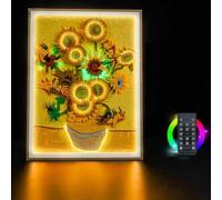 Caja Exhibición Acrílico para Montaje Pared Compatible con Le-Go 31215, Marco Fotos Transparente con Girasol, Caja Exhibición Almacenamiento, Cubierta Antipolvo C