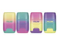 Sacapuntas milan compact sunset plastico 2 usos con goma de borrar colores surtidos