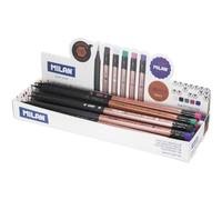 MILAN Caja expositora 24 lápices de grafito HB con goma, serie Copper, 71421724