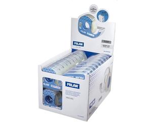 Caja expositora 36 dispensadores cinta adhesiva transparente brillante 19 mm x 33 m MILAN®
