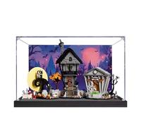 Caja expositora acrílica a prueba de polvo compatible con Lego 21351 The Nightmare Before Christmas, caja a prueba de polvo, caja de almacenamiento, caja de exhibición (solo caja de exhibición)