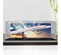 Caja expositora acrílica compatible con Le-go 10318 modelo de avión Concorde, caja a prueba de polvo, caja transparente, caja de exhibición (solo vitrina) (fondo de 3 mm)