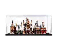 Caja expositora acrílica compatible con Le-go 76457 Hogsmeade Village, caja a prueba de polvo, caja transparente, caja de exhibición (solo vitrina) (base negra de 2 mm)