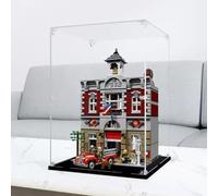 Caja expositora acrílica de 3 mm para el departamento de bomberos Lego 10197, caja transparente a prueba de polvo, compatible con el kit de construcción Lego 10197 (modelo no incluido)