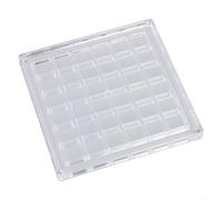 Caja expositora acrílica de conchas marinas con 36 rejillas, organizador de colección de conchas transparentes para recuerdos de playa, caja de almacenamiento de gemas para arte de uñas, diamantes de