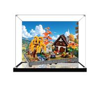 Caja expositora acrílica para Lego 11372 modelo de jardín otoñal, caja de exhibición transparente a prueba de polvo, compatible con el modelo Lego 11372 (modelo no incluido) (base de espejo + fondo C)