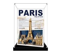 Caja expositora acrílica para Lego 21064 Paris - Modelo City of Love, caja expositora transparente a prueba de polvo, compatible con el modelo Lego 21064 (modelo no incluido) (base negra + fondo-B)