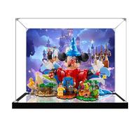 Caja expositora acrílica para modelo Lego 21352 Magical World Architecture, transparente, a prueba de polvo, compatible con el modelo Lego 21352 (modelo no incluido) (base de espejo + fondo C)