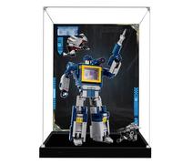 Caja expositora acrílica para modelo robot Lego 10358, caja de exhibición transparente a prueba de polvo, compatible con el modelo Lego 10358 (modelo no incluido) (base negra + fondo de 3 mm)