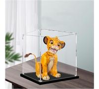 Caja expositora acrílica transparente a prueba de polvo, compatible con Lego 43247 modelo Lion King, caja de almacenamiento, vitrina (solo caja expositora) (base de madera de 2 mm)