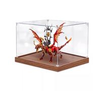Caja expositora acrílica transparente a prueba de polvo, compatible con Lego 71822 Dragon Model Set Display Box, caja de almacenamiento, vitrina (solo caja expositora) (base de madera de 2 mm)
