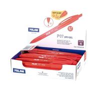 Caja Expositora Bolígrafos Milan P07 Dry-gel Rojos 25 Unidades