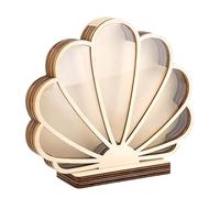 Caja expositora conchas - Porta conchas de madera, funda paraguas panel acrílico, portaobjetos decorativos | Set Obras de Arte con estrellas de mar en miniatura, dientes tiburón colección recuerdos