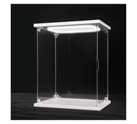 Caja expositora de acrílico, Caja expositora de acrílico Desmontable con Base y Tapa Blancas, Estuche de Almacenamiento apilable, Caja Decorativa con luz LED, 40x40x35cm (16x16x14in), Perfec