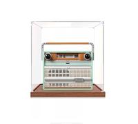 Caja expositora de acrílico transparente a prueba de polvo, compatible con LEGO 10334 Vintage Radio, caja de almacenamiento, vitrina (solo caja expositora) (base de madera de 2 mm)