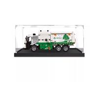 Caja expositora de acrílico transparente a prueba de polvo, compatible con Lego 42167 Garbage Truck, caja de almacenamiento, vitrina (solo caja expositora) (base negra de 2 mm)