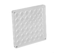 Caja expositora de acrílico transparente con 36 compartimentos para cristales de conchas marinas, piedras preciosas y pequeños coleccionables (redonda)