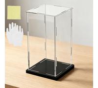 Caja expositora de acrílico, Vitrina de acrílico con Cubierta Antipolvo - Caja expositora Transparente para coleccionables, Recuerdos y Figuras - Alta 20x20x60cm (8x8x24in) Contenedor de ALM