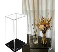 Caja expositora de acrílico, Vitrina de acrílico de 25x25x15cm - Cubierta Antipolvo Transparente Alta para Recuerdos, Caja expositora Transparente apilable, contenedor de Almacenamiento rect