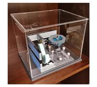 Caja expositora de acrílico, Vitrina Grande de acrílico para Figuras de acción y Juguetes, Caja organizadora Transparente con Base Negra, Ideal para muñecas, Trenes a Escala, Sombreros, Tama