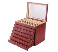 Caja Expositora De Bolígrafos De Madera, Estuche para Coleccionistas De Plumas Estilográficas con Ventana Transparente, Caja Organizadora Grande con Cajón, Regalos para Hombre, Padre, Novio, Esposo (