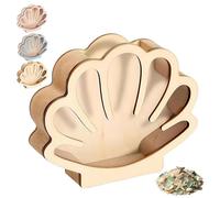 Caja expositora de conchas marinas con ventana acrílica, caja de madera con forma de concha para conchas, dientes de tiburón, estrellas de mar, rocas, caja de sombra de conchas marinas, cajas de