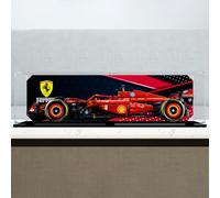 Caja expositora de figuras para LE-GO para 42207 Ferrarri SF-2-4 F1 Racing, acrílico, a prueba de polvo, transparente, caja de almacenamiento personalizada (sin modelo) (fondo A)