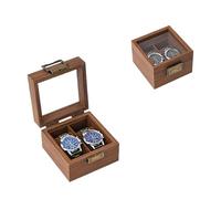 Caja expositora de madera de nogal para relojes de pulsera y reloj de pulsera (2 posiciones)