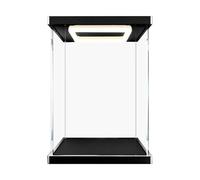 Caja expositora iluminada - Caja acrílica transparente, escaparate resistente al polvo, contenedor de almacenamiento protector para tesoros, antigüedades, decoración del hogar, oficinas, exposiciones