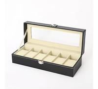 Caja Expositora para Relojes Caja Expositor de Relojes de Cuero PU con 3/6/10/12/20 Ranuras, Cajas de Almacenamiento Multiusos for Relojes de Pulsera y joyería for Mujeres y Hombres(6girds)