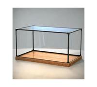Caja expositora transparente para coleccionables, Caja de almacenamiento de exhibición de acrílico con base de madera de varios tamaños(40x20x30cm(16"x8"x12"))