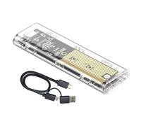 Caja externa de disco sólido para disco duro NVMe USB C transparente, fácil instalación, 10 Gbps para 2230-2280